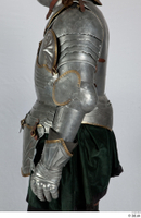 Photos Medieval Knight in plate armor 9 Green Gambeson Historical Medieval soldier plate armor upper body 0004.jpg